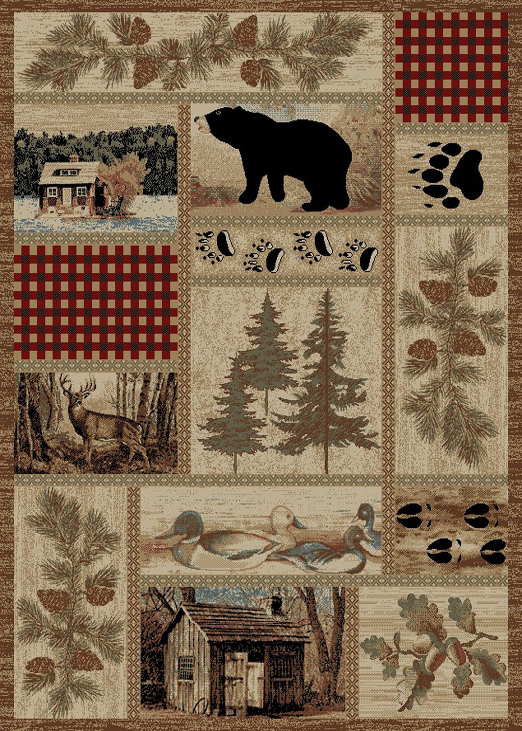 Mayberry Rugs American Destination Getaway Trail Multi – Rustic Lodge Area Rug Mayberry Rug