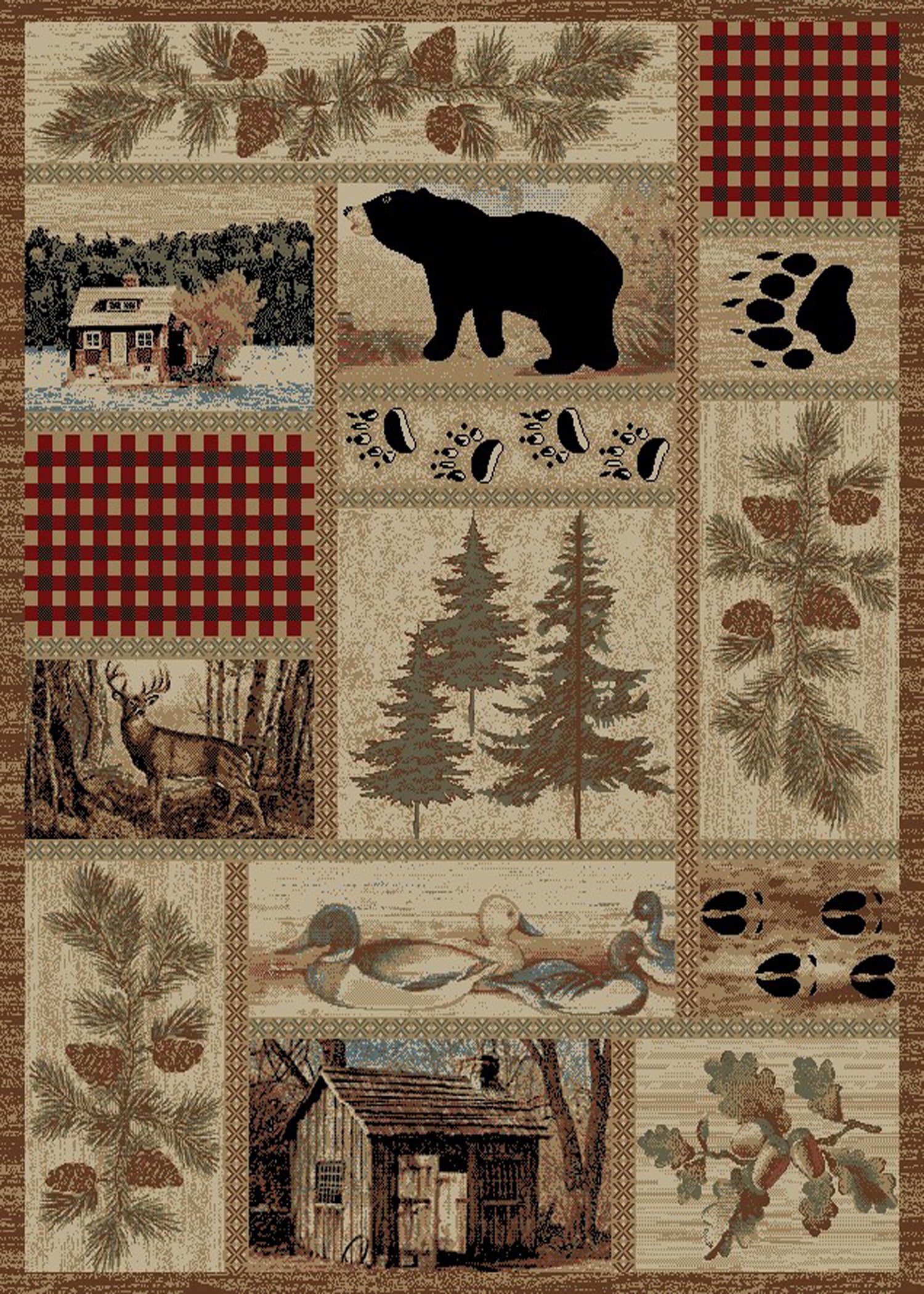 Mayberry Rugs American Destination Getaway Trail Multi – Rustic Lodge Area Rug Mayberry Rug
