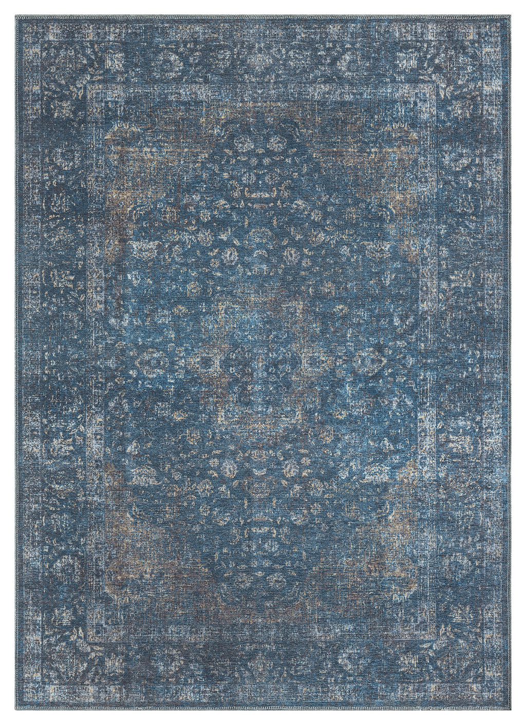 Mayberry Rugs Vintage Lisbon Navy Area Rug – Distressed Traditional Rug Mayberry Rug