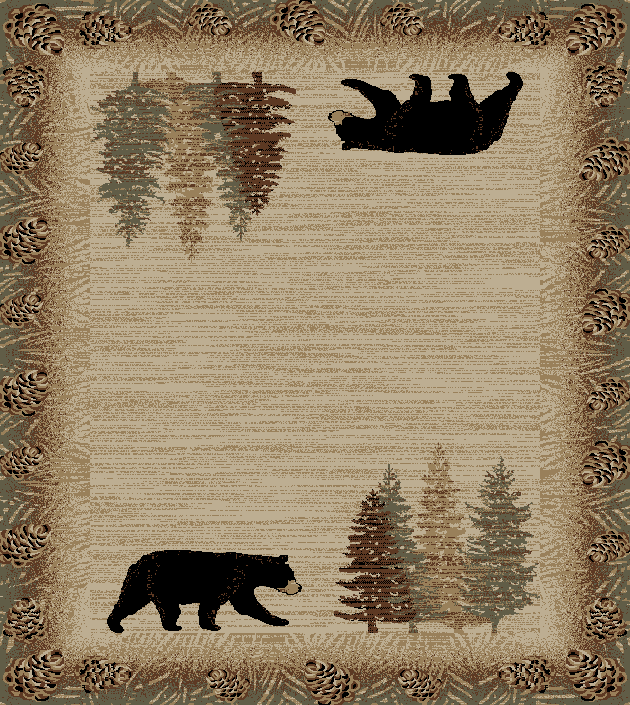 Mayberry Rugs American Destination Bad Axe Brown Area Rug – Rustic Lodge Rug Mayberry Rug