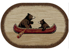 Mayberry Rugs Cozy Cabin Bear Canoe Brown Area Rug – Rustic Cabin Lodge Rug Mayberry Rug