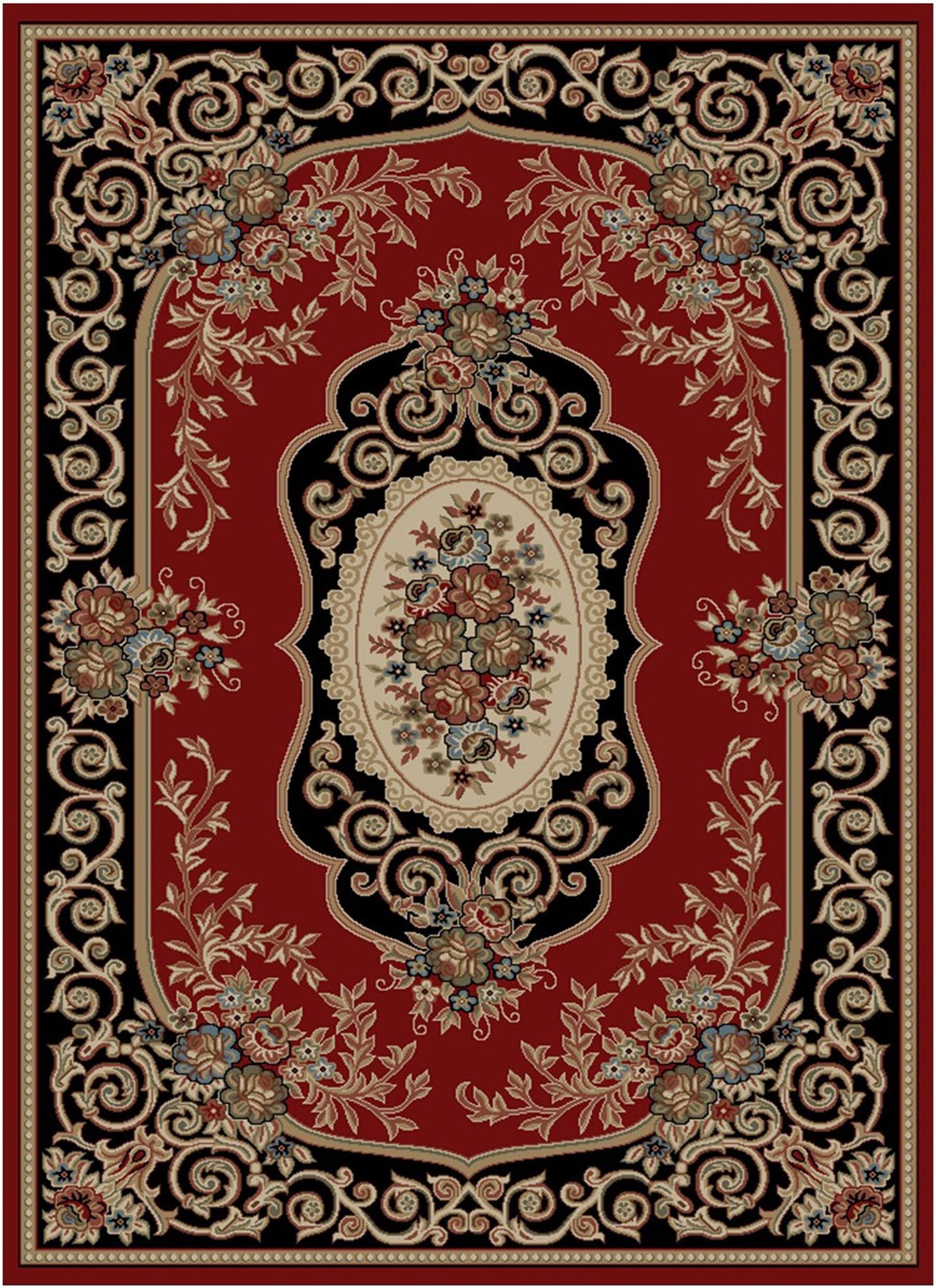 Mayberry Rugs Home Town Lyon Claret Ebony Area Rug – Traditional Home Decor Rug Mayberry Rug