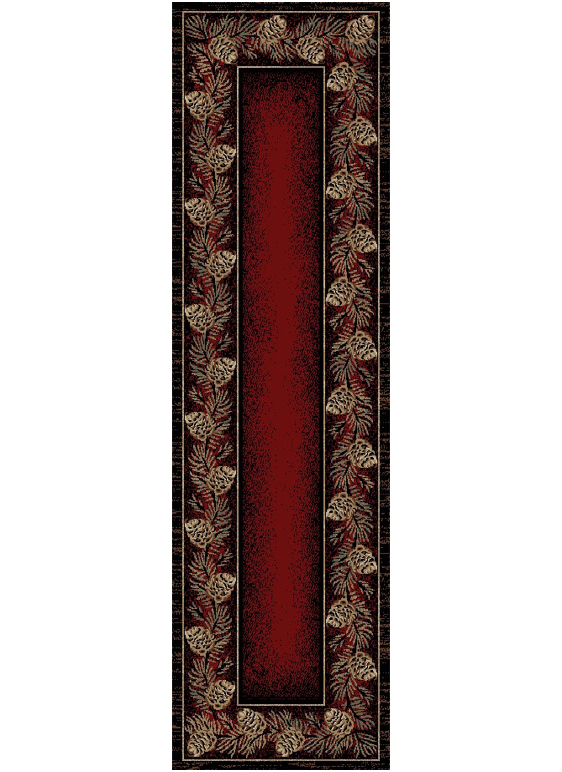 Mayberry Rugs American Destination Danbury Red – Rustic Lodge Area Rug Mayberry Rug