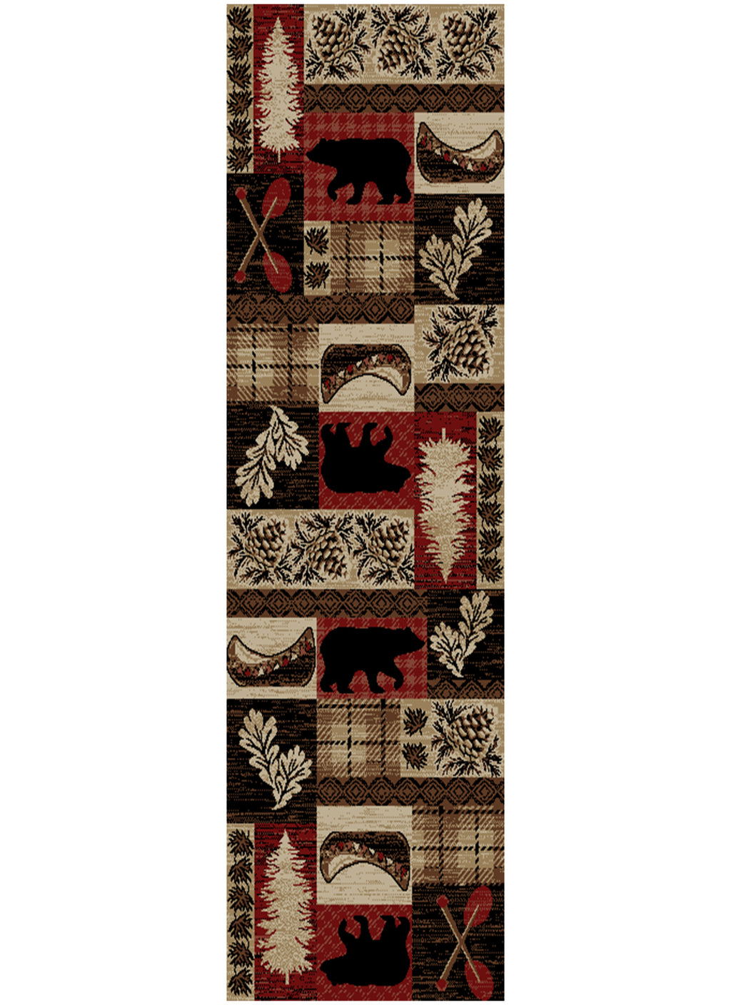 Mayberry Rugs Hearthside Fall Ridge Red Area Rug – Rustic Cabin Lodge Rug Mayberry Rug