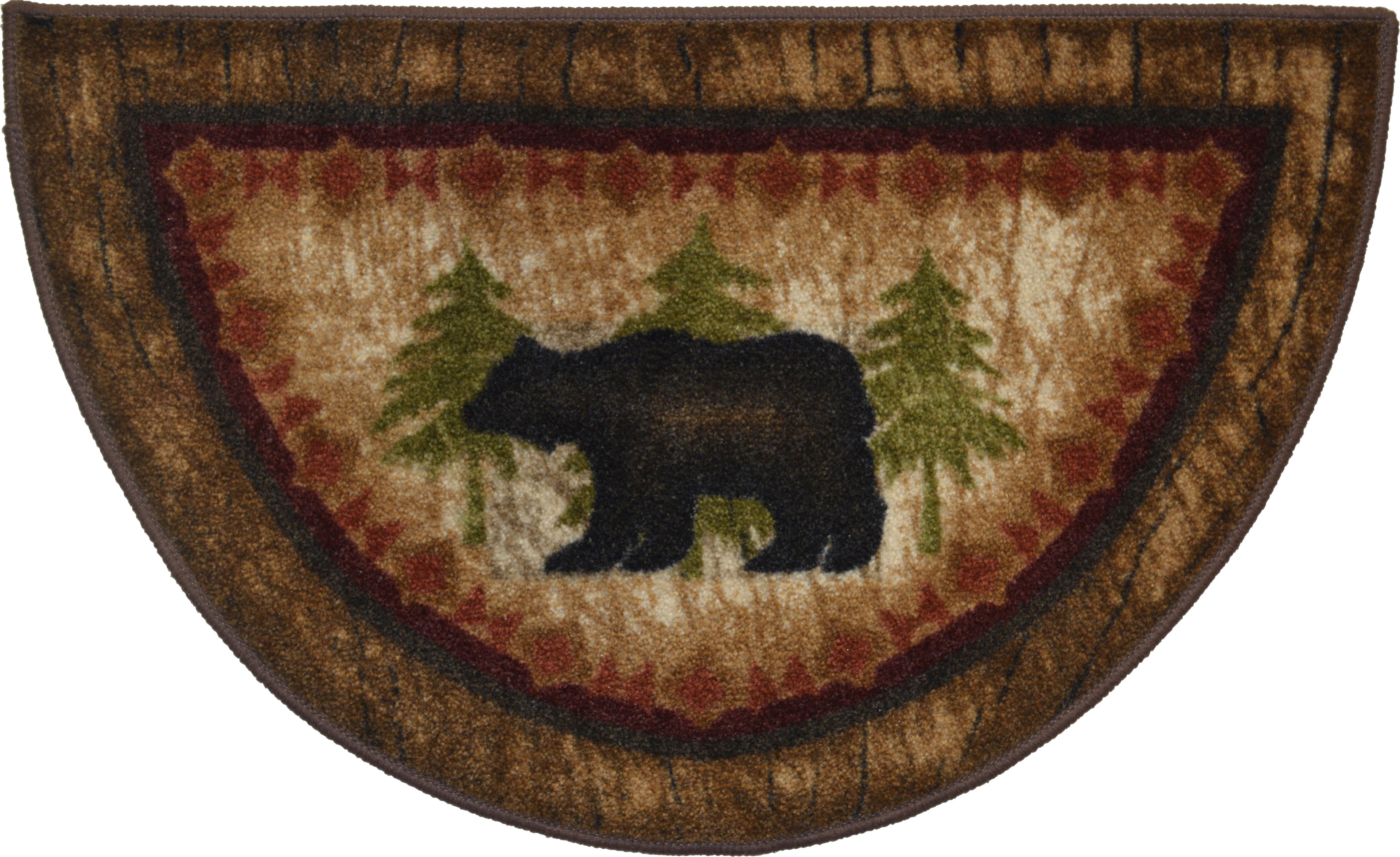 Mayberry Rugs Cozy Cabin Birch Bear Brown Area Rug – Rustic Cabin Lodge Rug Mayberry Rug