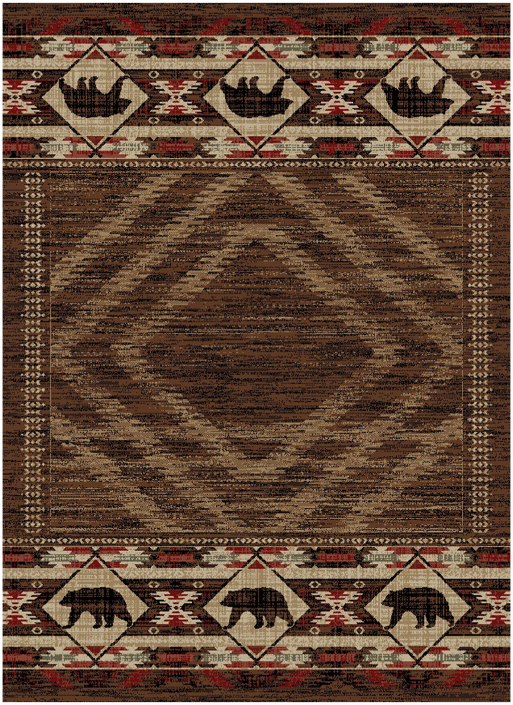 Mayberry Rugs American Destination Hartland Brown – Rustic Lodge Area Rug Mayberry Rug