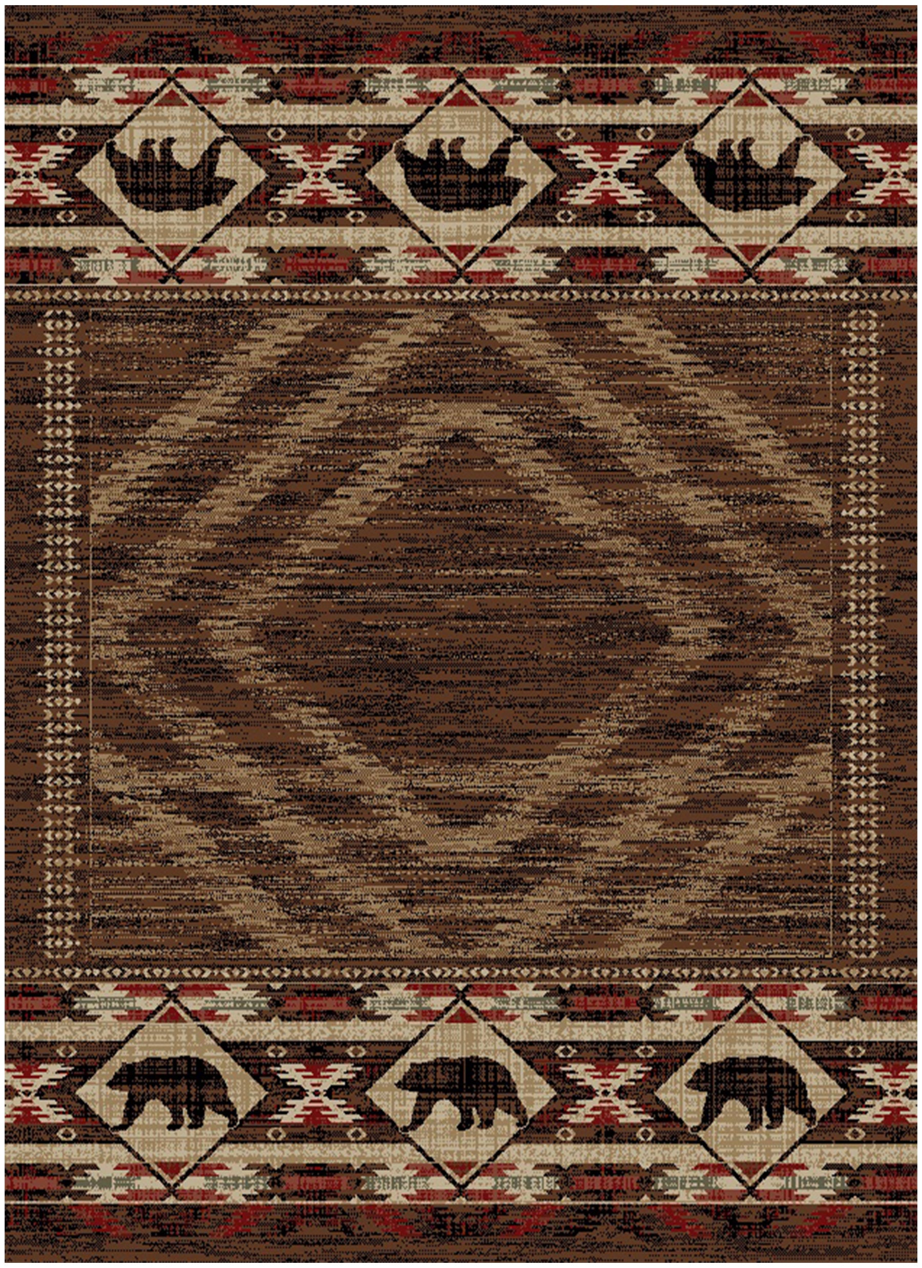 Mayberry Rugs American Destination Hartland Brown – Rustic Lodge Area Rug Mayberry Rug
