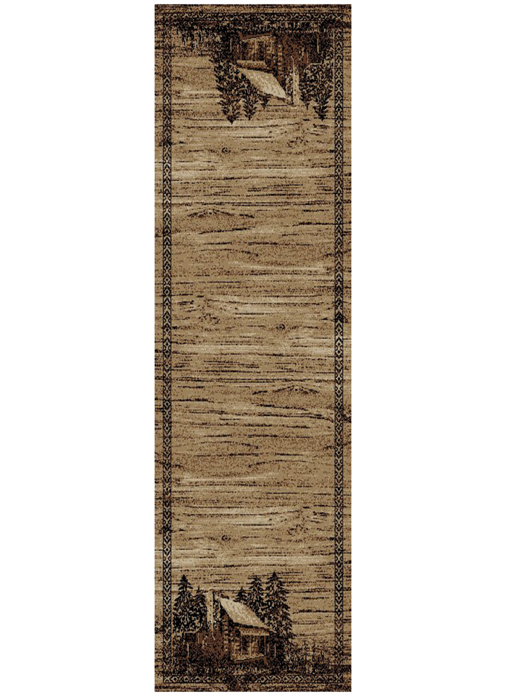 Mayberry Rugs American Destination Rocky Bottom Brown – Rustic Lodge Area Rug Mayberry Rug
