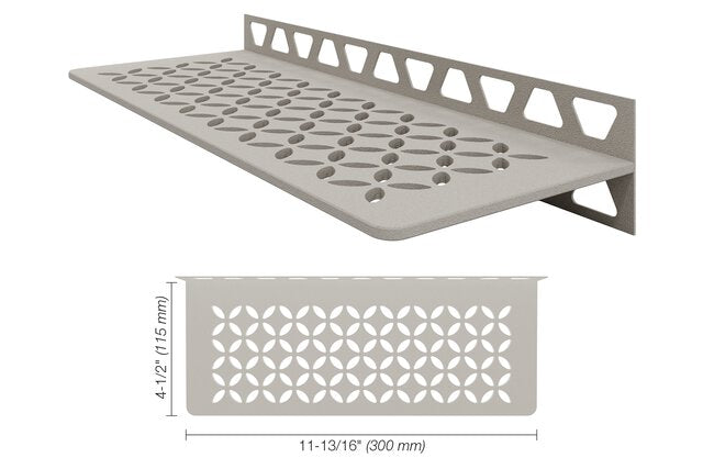 Schluter-SHELF-W Rectangular Wall Shelf for Tile Shower in Floral Schluter