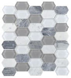 Montage Elongate Hex Marble Mosaic 12.5 x 13.25 Elysium