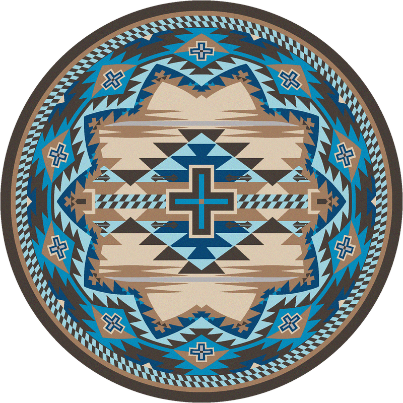 Rustic Cross - Indigo Turquoise American Dakota Rugs