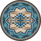 Rustic Cross - Indigo Turquoise American Dakota Rugs