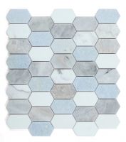 Montage Elongate Hex Marble Mosaic 12.5 x 13.25 Elysium