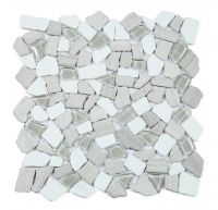 Glass & Marble Pebble Mosaic Tile Elysium