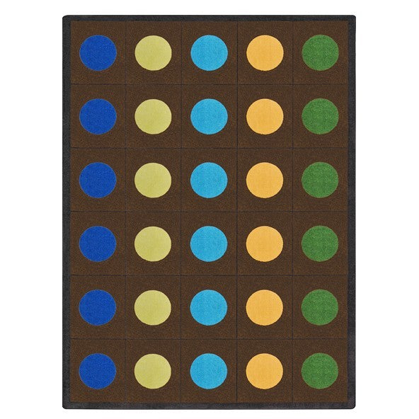 Joy Carpets Lots of Dots Earthtone Area Rug – Kids Classroom Rug Joy Carpets