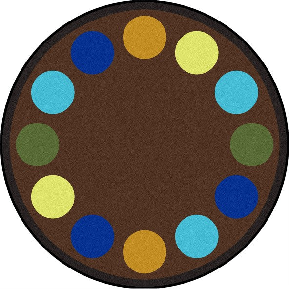 Joy Carpets Lots of Dots Earthtone Area Rug – Kids Classroom Rug Joy Carpets