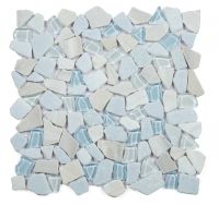 Glass & Marble Pebble Mosaic Tile Elysium
