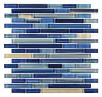 Rain Glass Textured Mosaic  11.75 x 12 Elysium