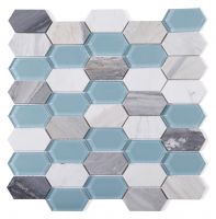 Montage Elongate Hex Marble Mosaic 12.5 x 13.25 Elysium